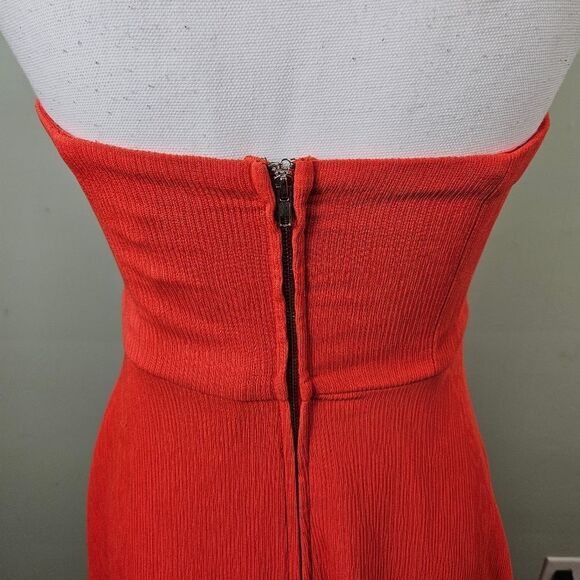 NWT Angel Biba Strapless Dress. Tangerine Orange. Med - Picture 8 of 15